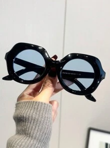 1pc Women's Retro Y2K Personality Round Fashion Glasses, Fashion Beach Holiday Runway Party - Nhiều màu - Xem 2
