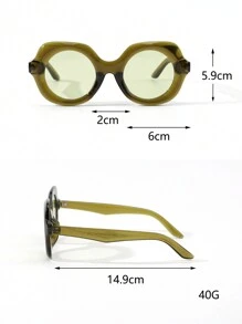1pc Women's Retro Y2K Personality Round Fashion Glasses, Fashion Beach Holiday Runway Party - Nhiều màu - Xem 7
