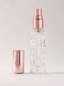 6 件 0.34 盎司透明空喷雾瓶带盖艺术设计化妆品香水乳液储存容器 DIY 美容工具，易于携带，适合旅行和外出，旅行配件家居浴室装饰秋季装饰返校香水瓶