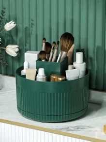 Rotating Storage Box Makeup Brush Holder Cosmetic Organizer Desk Makeup Organizer Eyeshadow Brush Pen Cup Rotating Cosmetic Organizer Box High-End Lipstick Skincare Makeup Brush Holder Bathroom Decor Fall Decor Makeup Organizer Back To School