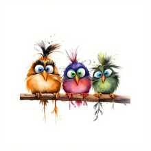 Four-In-One Fantasy Bird Watercolor Stickers - With Unique Animal Design, Fashionable And Simple, Suitable For Car Stickers, Truck Stickers, Motorcycle Stickers, Truck Stickers, Racing Stickers And Wall Stickers - Christmas