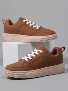 Zapatos para parejas tallas 36-45, zapatos casuales para mujer, tenis para hombre, zapatos planos cómodos para hombre con cordones y suela blanda, calzado ligero de caña baja para uso diario - Amarillo - Ver 6