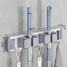 Mop And Broom Organizer Mop Holder Rack Mop Holder Wall Mounted Strong Broom Mop Holder Shelf With Hooks Organizers Hang Broom