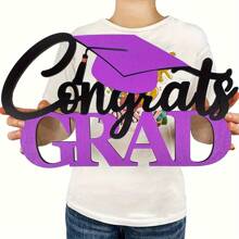 Purple Class Of Graduation Decorations Class Of 2025, Graduate 2025 Wooden Sign Class Of 2025 Photo Booth Props For Congrats Grad Party Back ToSchool Decorations - Purple - View 1