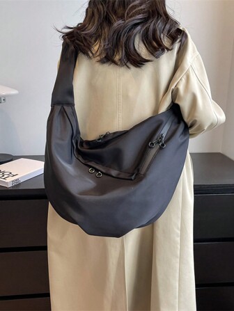 Casual Large Capacity Crossbody Bag, Minimalist Style Commuter Messenger Bag, Suitable For Students, Shopping, Daily Use, Christmas Gift