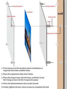 1 Set Acrylic Transparent 3D Photo Frame, Creative Personalized Advertising Display Stand For Certificates And Photos, Multiple Sizes Can Be Combinable