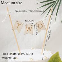 1 pieza Decoraciones para pastel, Cartel de cumpleaños de 2 años en madera tallada, Decoración para fiesta de cumpleaños, Suministros de decoración de postre, Regalo - Inserto de madera de 2 años. - Ver 4