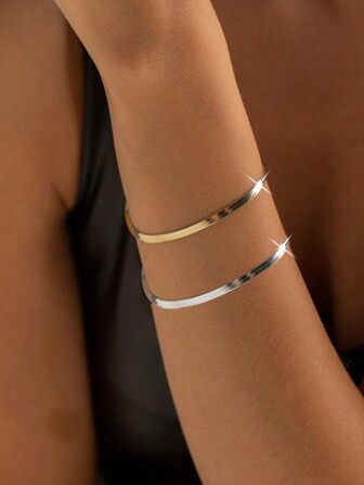 1PC 925 Sterling Silver Snake Chain Bracelet, Herringbone Chain Bracelet Snake Chain Bracelet, Thin Gold Bracelet For Women