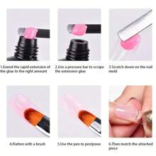 1/2/4pcs Double Side Nail Art Brush Spatula Poly Nail Gel Pen Manicure Tip Extension Acrylic Builder Accessory Rod Nail Tool For Polygel Uv Nail Extension - Mauve Purple - View 6
