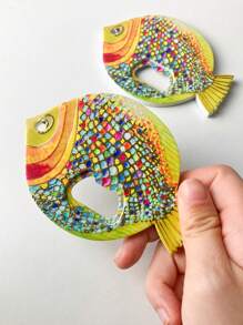 1pc Cute Goldfish Embossed 3D Fridge Magnet & Bottle Opener, Large Size, Home Decor, Daily Use And Holiday Gift Birthday Gifts Graduation