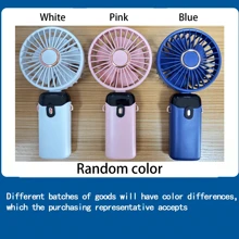 Ventilador portátil de mano, ventilador de viaje recargable, ventilador personal operado con batería, 5 velocidades, pantalla LED, plegable 90°, para campamento, exterior, hogar, oficina, refrescamiento de verano, playa, viaje