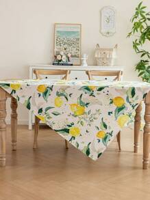 1 件春季清新亮柠檬树叶桌布，3D 竹纹理，春夏家居餐桌布，矩形桌布，适合家庭厨房、餐厅、野餐、派对、室内和室外使用 - 彩色 - 查看 7