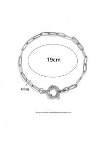 Stainless Steel Waterproof Anti-Fading Fashionable Retro Slingshot Hook Chain Bracelet, Suitable For Daily Wear By Women - Silver - View 15
