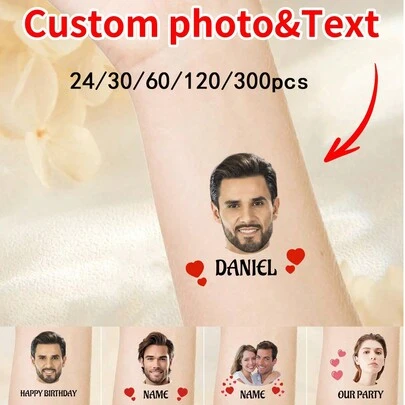 12/24/30/60/120/300 pezzi Adesivi per tatuaggi temporanei personalizzati, adatti per varie feste come compleanni, barbecue del fine settimana e feste di cocktail, facili da usare, tatuaggi temporanei preferiti per feste singole, adesivi per tatuaggi temporanei personalizzati, adatti per Natale, feste di vacanza, sorprendi i tuoi cari, compleanni, feste per adulti, raduni di ragazzi o ragazze, basic, casual, morbidi, unici, personalizzati, ideali come regalo per lei, la fidanzata, lui, gli amici, l'autunno chic, per la famiglia