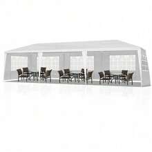10'x30' Canopy Party Wedding Tent Outdoor Gazebo Pavilion W/ 5 Walls White - 1 - View 9