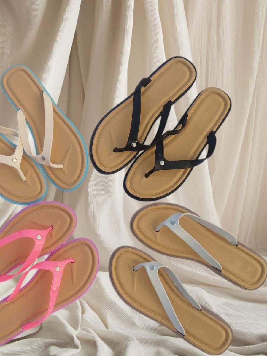 Sandalias pata gallo para mujeres con 3 pares color surtido ,mayoreo dilecto fabrica precio. modelo para verano - Negro - Ver 1