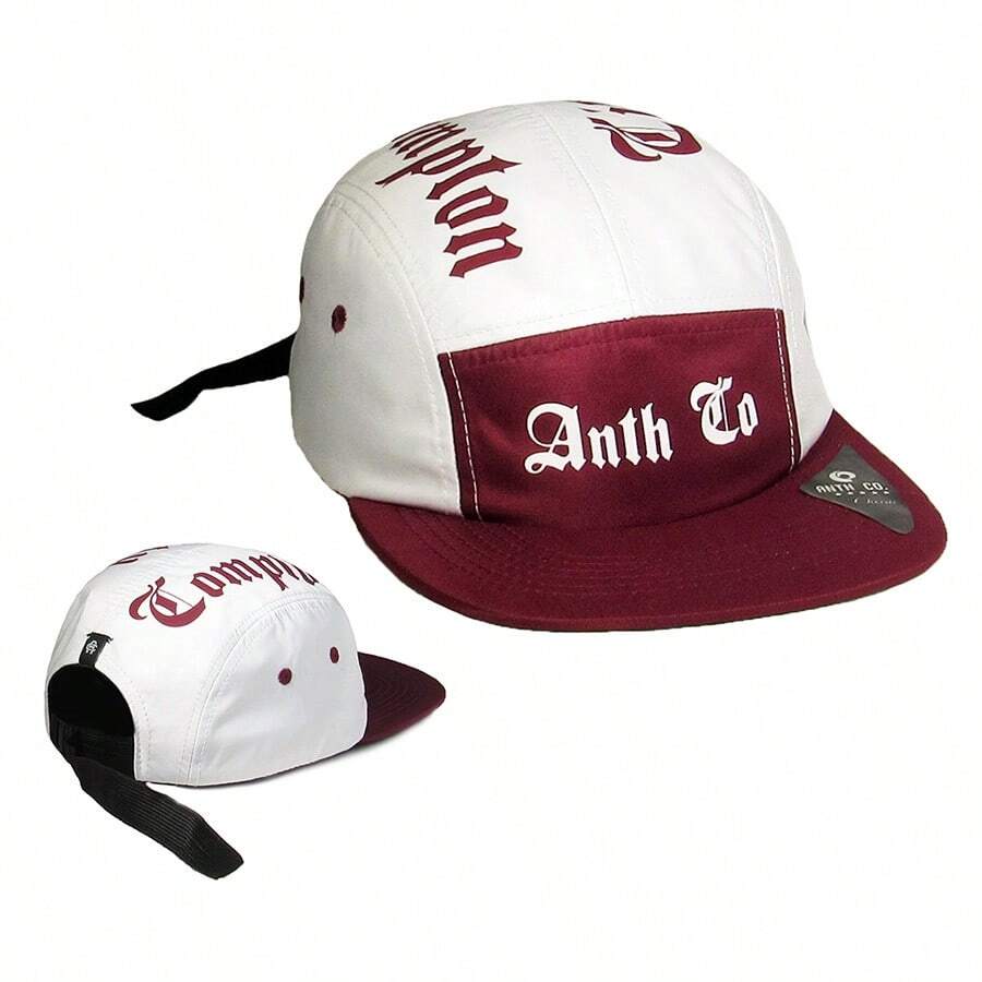 Anth Co Strapback Original Launch 5 Panel Straight Brim Cap - 紫紅色 - 查看 1