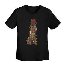Women's Graphic Tees Merry Christmas Dog Shirt Unisex T-Shirt Short Sleeve Casual Tee Top
