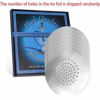 50 st vattenpipa aluminiumfoliepapper med hål, shishafolierullar, värmebeständigt mylarfolieomslag 4,7 tum, tillbaka till skolmaterial