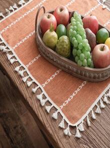 Tokoto 1 chiếc khăn trải bàn nhỏ bằng vải polyester dệt kim Jacquard, có nhiều màu sắc, miếng lót đĩa vuông đơn giản họa tiết sọc Bohemian, khăn ăn, khăn trải bàn thích hợp cho nhà hàng, khách sạn, phòng ngủ, bàn ăn, tủ đầu giường, tủ giày, ghế sofa, giỏ đựng, ngoài trời, trang trí lễ hội, mọi mùa - Nhiều màu - Xem 8