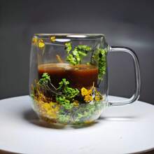 1個 250ml 雙層玻璃咖啡杯馬克杯，內含乾燥花，適合酒吧、辦公室、廚房裝飾，適用於婚禮季、派對，可作為生日禮物、情人節禮物、新年禮物送給愛人、老師、朋友和家人 - 彩色 - 查看 13