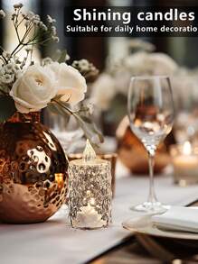 12 nến pha lê không ngọn lửa, nến hình kim cương không ngọn lửa 3,15"*1,4"", đèn trà LED chạy bằng pin, màu trắng ấm, dùng để trang trí trong nhà, trang trí ngày lễ tình nhân, trang trí tiệc sinh nhật, đám cưới, trang trí bàn, quà tặng ngày của mẹ, quà tặng, tiệc cô dâu, đồ dùng cho tiệc tốt nghiệp, đồ trang trí tiệc độc thân, quà tặng tiệc độc thân, tiệc độc thân, quà tặng tiệc cô dâu, quà tặng tiệc cưới cho khách - Nhiều màu - Xem 3