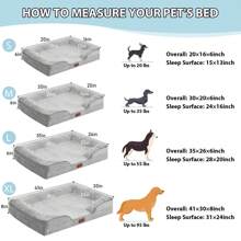 1pc 4-Season Pet Cat Dog Sofa Bed Pad, Super Cozy Supporting Spine Design, Removable & Washable Blue Memory Foam, Suitable For Small/Medium/Large Cats & Dogs, 24h Rebound Bottom - Light Grey - View 3