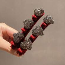 1/2/3 Stück modische luxuriöse Strass-Seitenklemmen, mehrschichtige Cut Out strukturierte Prinzessin Alligator Haarspange, Haarzubehör, Haarstyling-Tools, Schönheitszubehör, Locken Haarzubehör