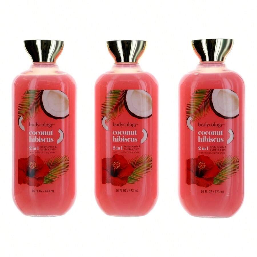 Coconut Hibiscus By Bodycology, 3 Pack 16Oz 2 In 1 Body Wash & Bubble Bath Women - 無色 - 查看 1