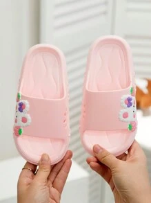 HAHABOBO 新款草莓兔可爱童鞋 - 卡通图案男女童凉鞋 - 柔软舒适儿童拖鞋,室内拖鞋,适合春、夏、秋、冬四季穿着 - 粉色 - 查看 5