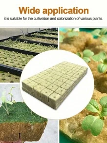 50/100pcs No Soil Cultivation Seedling Blocks, Grow Blocks,Hydroponics Rockwool Cubes With Holes,Gardening Plant Growing Blocks, Breathable Felt Plant Growing Plant Blocks, Garden Raise Supplies,Perfect For Rooting, Cuttings, Cloning Plants, Seed Germination,All Garden Enthusiasts