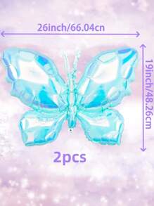 6 piezas de Globos de mariposa iridiscentes de 26", disponibles en múltiples colores - Transparente colorido, Morado soñador, Azul hielo, ideal para regalo, boda, cumpleaños, decoraciones de fiesta, fiesta temática de mariposas, decoración de fiesta de verano al aire libre, se puede combinar con arco de globos, globo de mariposa rosa, globo de mariposa iridiscente transparente de vuelta a la escuela Día de San Valentín