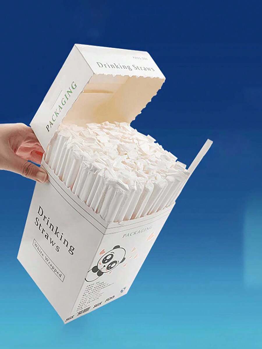 100 piezas Pajitas desechables, flexibles, con empaque individual, pajitas de boca plana, al por mayor, de plástico, pajitas transparentes de PP
