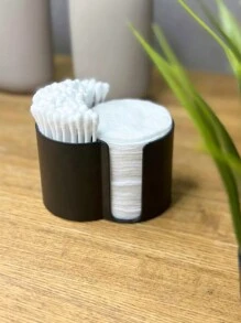 1pc Swab/Round Pad Storage Dispenser, Makeup Round Pad Storage Jar, Dental Floss Box Container 2 Compartment Bathroom Countertop Dressing Table,For Holiday Beach, Bathroom Collection, Bedroom Collection, Large Capacity - Multicolor - View 7