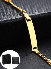 Personalized Custom Engraved Name Baby Bracelet Gold Stainless Steel Adjustable Chain ID Wristband Custom Text Newborn Infant Kids Keepsake Gift - Gold - View 10