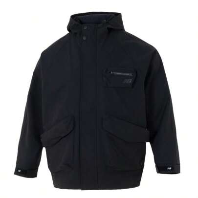 New Balance Chaqueta deportiva de moda para hombres, ropa exterior de entrenamiento tejida cómoda AMJ43309-BK