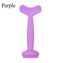 1 件装新款双头硅胶面膜刷软毛清洁面部按摩卸妆刷美容工具 - 彩色 - 查看 5