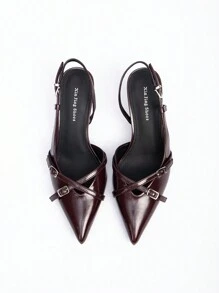 Women Wide Width High Heel Pumps, Fashionable Casual Versatile Commute Mid-Heel Shoes
