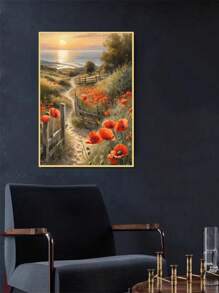 1 件 DIY 钻石画 - 花卉风景，全钻，家居装饰，11.8*15.7 英寸 - 彩色 - 查看 4
