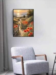 1 件 DIY 钻石画 - 花卉风景，全钻，家居装饰，11.8*15.7 英寸 - 彩色 - 查看 3