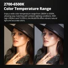 Luz de video LED AMBITFUL 100R de 100W, versión bicolor 2700K-6500K, CRI 96+, TLCI 95+, luz LED portátil de bolsillo con control de aplicación - Rojo - Ver 5