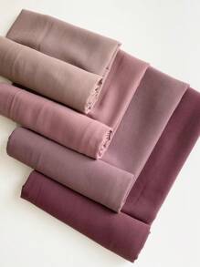 5 pièces/set Foulard hijab en mousseline de soie de couleur unie avec perles pour femmes