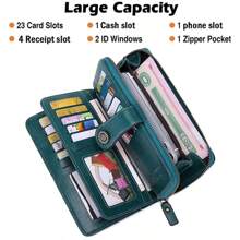RFID Anti-Theft Brush Large Capacity Retro Long Wallet