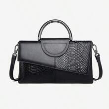 PU Synthetic Leather Women's Shoulder Crossbody Bag Fashion Casual Dinner Wedding Alligator Pattern Flap Handbag And Purse