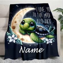 1PC Personalized Blanket Custom Name Printed Blanket Cute Sleeping Animal Panda Blanket Your Name Printed On It Soft And Warm Memorable Moments Blanket Great Holiday Gift For Families