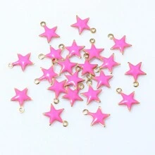 20pcs 8.5x7mm Enamel Small Star Charms Pendant Stainless Steel DIY Jewelry Making Accessories Findings For Bracelet Earrings