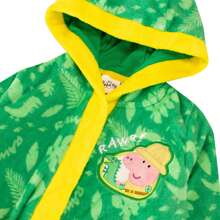 George Pig Pyjama And Robe | Boys Dinosaur Peppa Pig Long Sleeve Pyjamas | George Pig Dressing Gown And PJ | Officially Licensed - Green - View 5