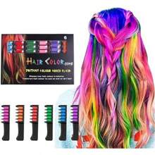 Disposable Colorful Hair Dyeing Comb, Multi-Color Pastel Chalk Hair Color Brush,Women Valentine Gift Birthday Boyfriend Girlfriend