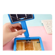 1pc Mini Desktop Basketball Shot Game (Color & Pattern Random), Finger Flick Basketball Hoop, Miniature Basketball Court Decor