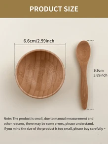 2 Pieces Bamboo Mask Bowl Set: Mini Mask Mixing Bowl, DIY Mask Tool Bowl And Spoon - Multicolor - View 5